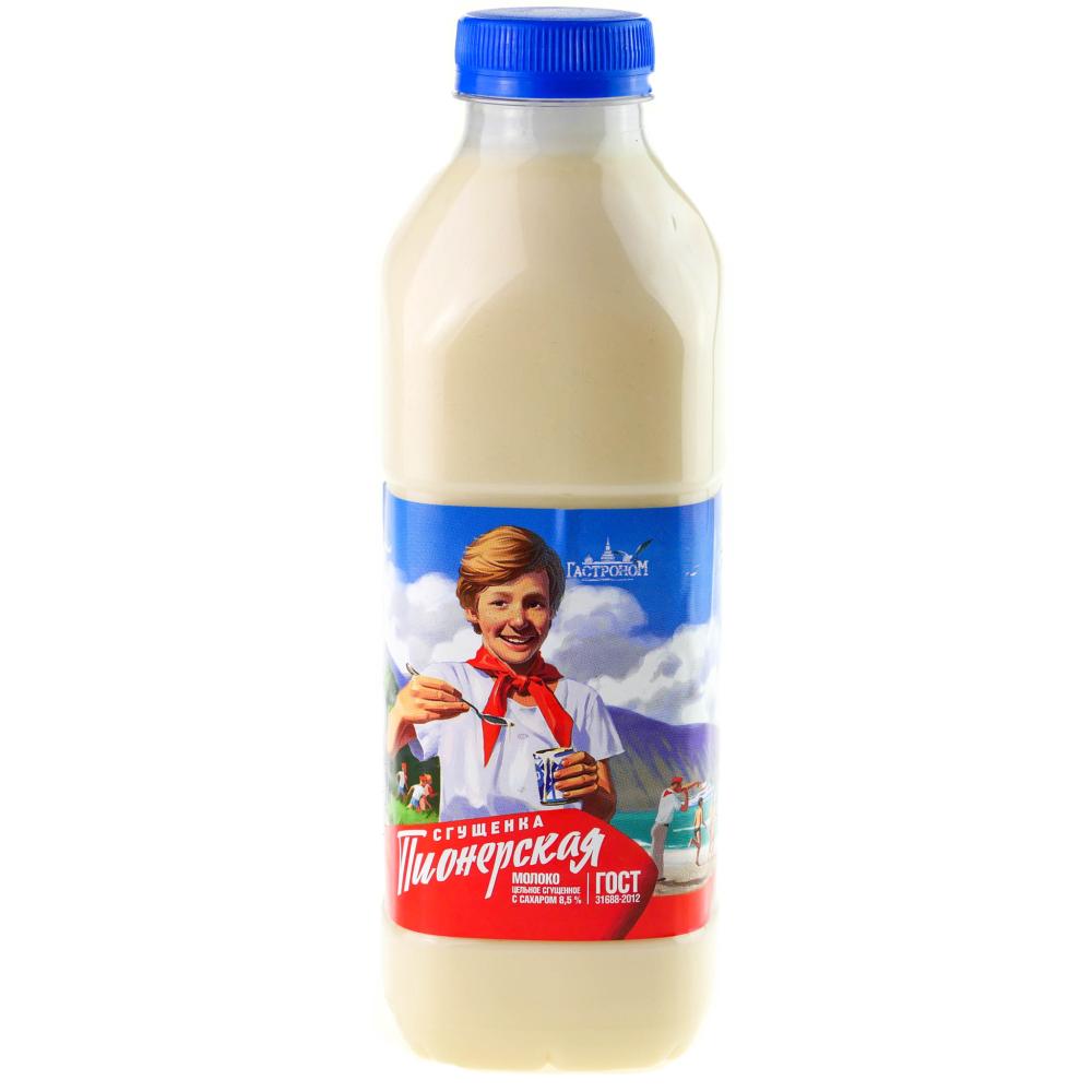БЗМЖ МОЛОКО ЦЕЛЬНОЕ СГУЩЕННОЕ С САХАРОМ ПИОНЕРСКАЯ ГОСТ 1КГ ПЭТ