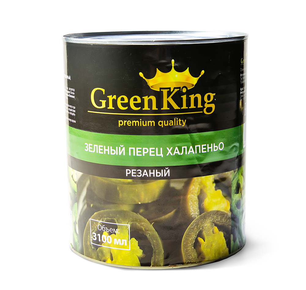 ПЕРЕЦ ГРИН КИНГ ХАЛАПЕНЬО РЕЗАНЫЙ ОСТРЫЙ 3КГ