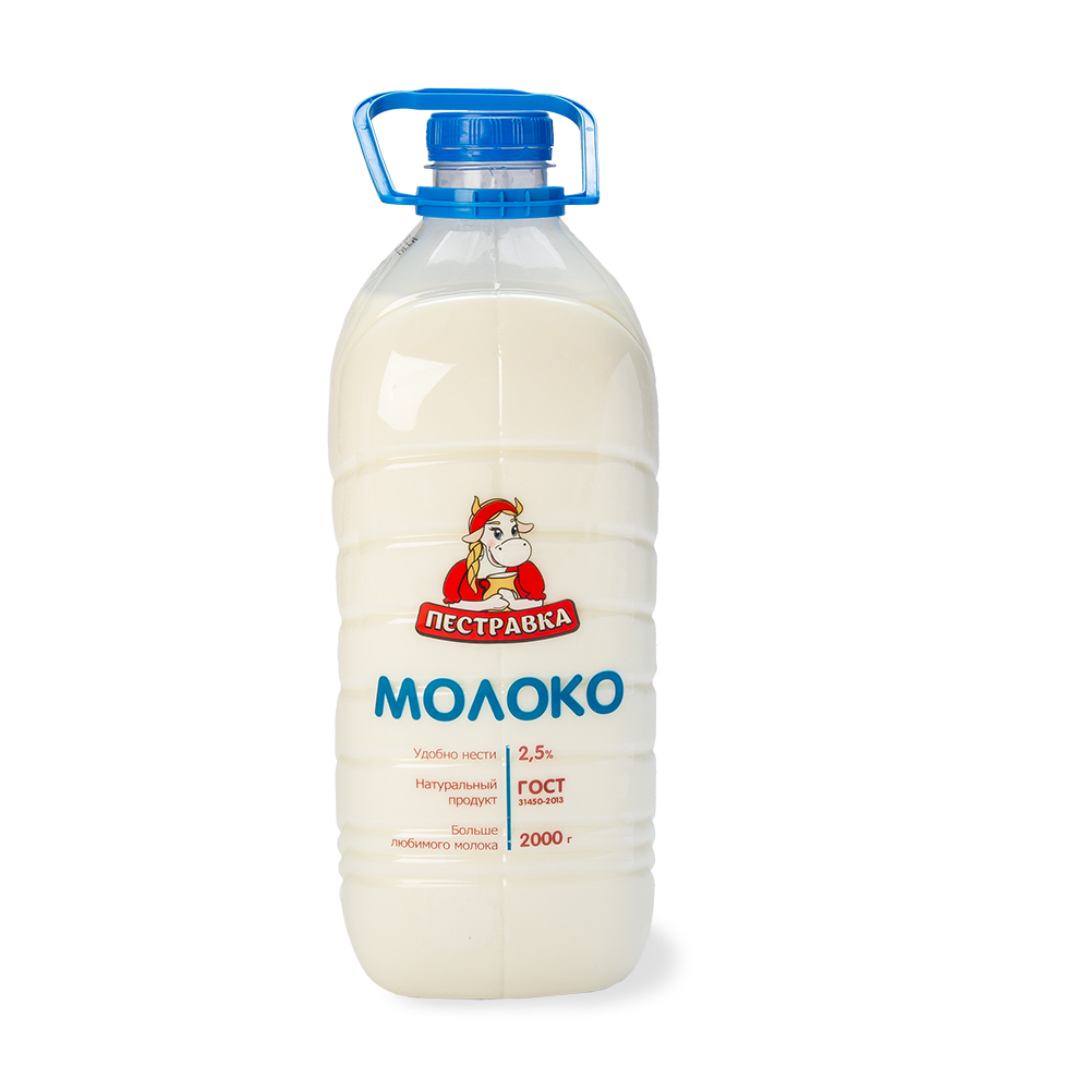 БЗМЖ МОЛОКО ПЕСТРАВКА 2,5% 2000ГР ПЭТ