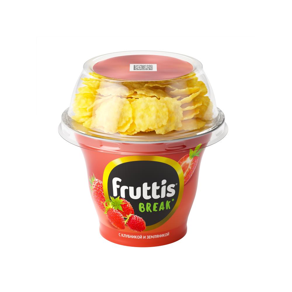 БЗМЖ ЙОГУРТ ФРУТТИС ВКУСНЫЙ ПЕРЕРЫВ С ТОППЕРОМ 180Г 2,5% КЛУБНИКА-ЗЕМЛЯНИКА
