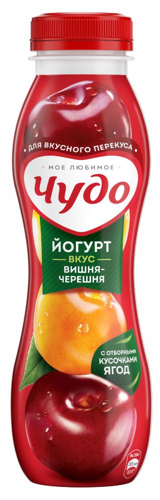 БЗМЖ ЙОГУРТ ЧУДО ПИТЬЕВОЙ ВИШНЯ/ЧЕРЕШНЯ 1,9% 260ГР